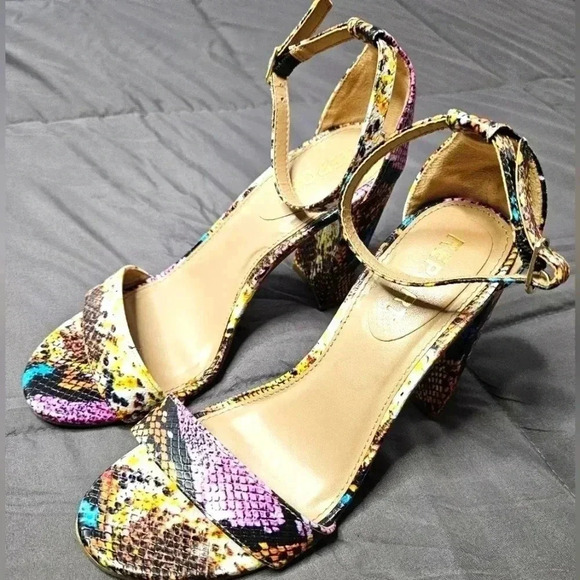 Report snakeskin print chunky block heels - Picture 3 of 5